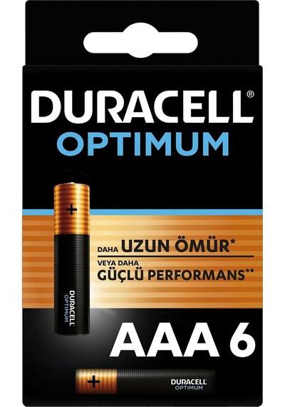 Optimum İnce Kalem 6'lı Aaa Alkalin Pil - Siyah / Rose