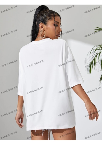 Startmore 1898 New York Baskılı Oversize Kalıp Unisex T-shirt Beyaz