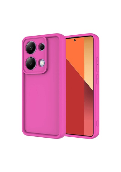 Xiaomi Redmi Note 13 Pro 4g Kılıf Kamera Korumalı Ananas Silikon Kapak Pembe Koyu