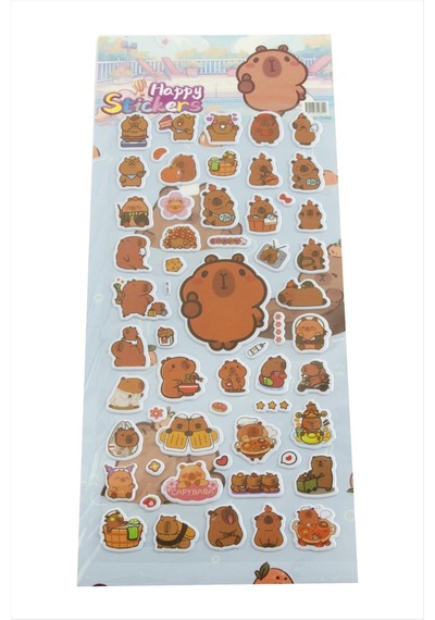 Happy - 284 - - Flzdgnkr - Kabartmalı Sticker-kahverengi