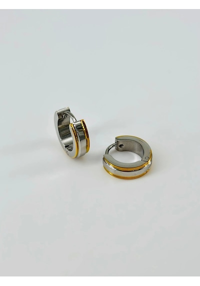 Rodyum Ve Çelik Erkek Küpe Çap 9 Mm Kalınlık 4 Mm - Ekp0002 Çok Renkli