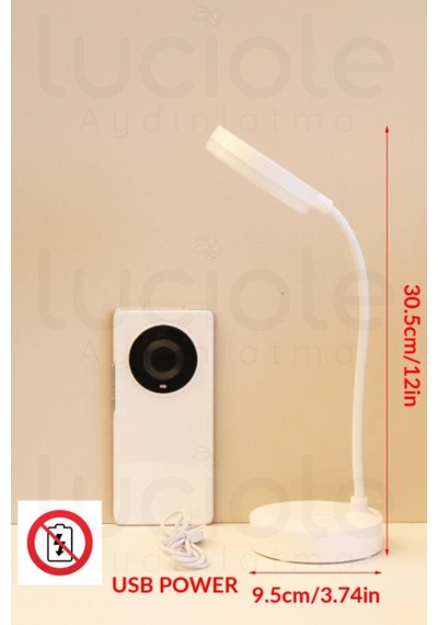 Ct-8440 Berlin Şarjlı Dokunmatik Dimmerli 3 Renk Led Masa Lambası - Beyaz Diğer