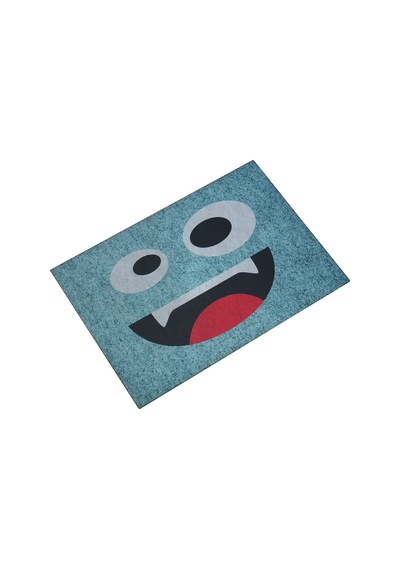 Myfloor Mavi Sevimli Emoji Çift Taraflı Kauçuk Kapı Önü Paspası