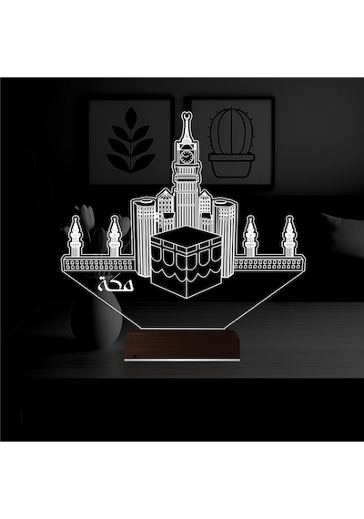 Luvivia Kabe Mekke 3d Lamba - Masa Gece Lambası Şeffaf