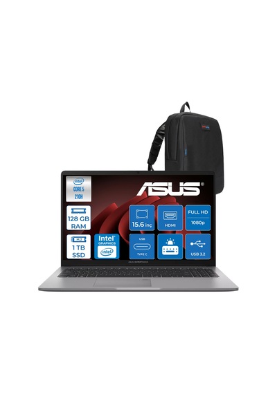 Asus ExpertBook P1 P1503CVA-ZC516512G0DF38 Core 5 210H 128 GB 1 TB SSD 15.6" Free Dos Dizüstü Bilgisayar + Zetta Çanta