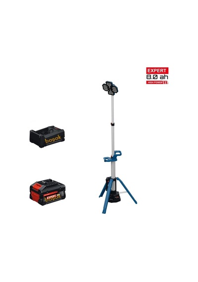 Bosch Glt 18v-5000 1x8 Ah Expert Akülü Kule Tip Şantiye Projektörü 5000 Lm
