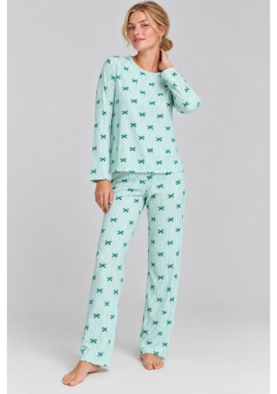 Kadın Comfort Esnek Yeşil Pijama Takımı 4801