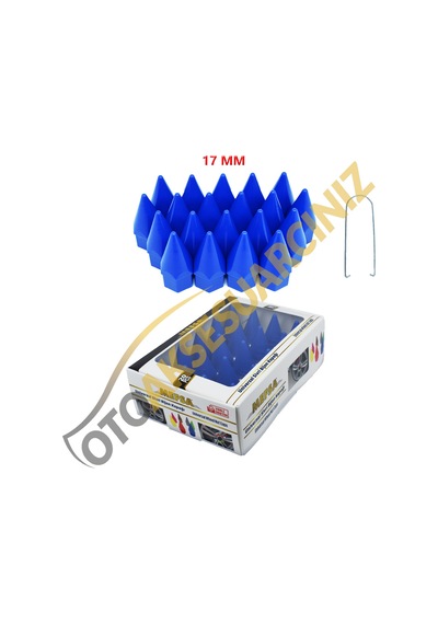 A Kalite Mefsa Bijon Kapağı Sivri 17 Mm Mavi 20 Li Set