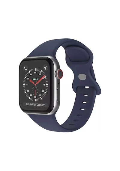 Wozlo Apple Uyumlu  Watch 1, 2, 3, 4, 5, 6, 7, 8, Se Silikon Kordon Kayış - M-l Beden 42/44/45mm - Lacivert