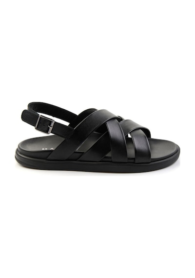 Bambi Siyah Leather Erkek Sandalet E05863955543 Siyah