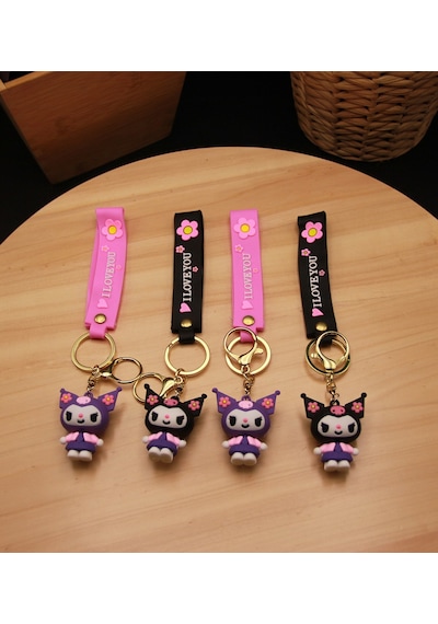 Kuromi Silikon Anahtarlık - 12 Adet - 1 Paket