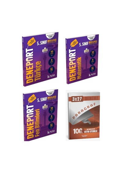 Muba 5. Sınıf Türkçe+matematik+fen Bilimleri Deneport Maarif Modeli 45 Deneme+anla Kazan Paragraf