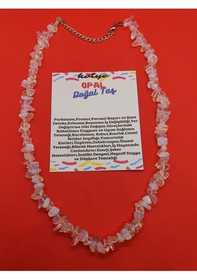 Sertifikalı Opal Taşı Doğal Taş Kolye Çok REnkli