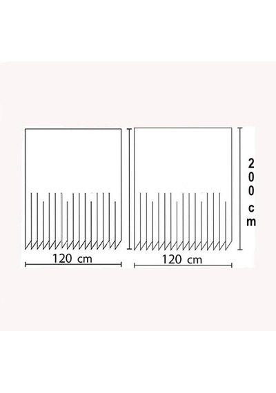 Zethome Jackline Banyo Duş Perdesi 5322 Çift Kanat 2x120x200 Mavi