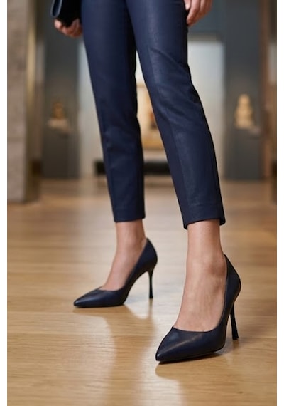 Ayakkabı Fuarı Elit Zyn4016 Kadın Stiletto Lacivert