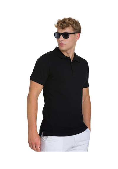 Hatemoğlu Siyah Regular Fit 100% Pamuk Polo Yaka Tişört