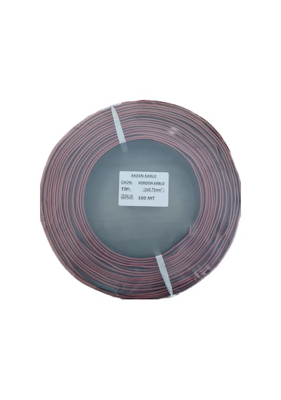 Elektrik Kablosu Kordon 2X0.75 Siyah 100Mt