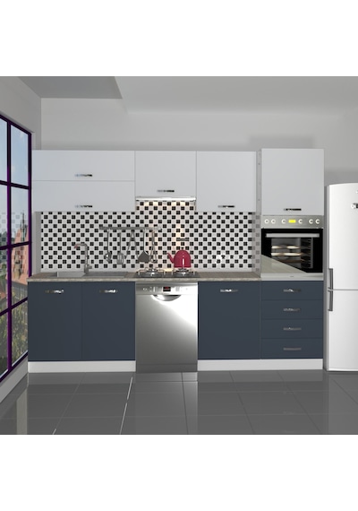 Decoraktiv Elite 280yq Ankastre Boy Dolaplı Mdf Hazır Mutfak Dolabı - Tezgah Dahil - Antrasit - Buz Gri Diğer Decoraktiv Elite 280yq Ankastre Boy Dolaplı Mdf Hazır Mutfak Dolabı - Tezgah Dahil - Antrasit - Buz Gri Diğer