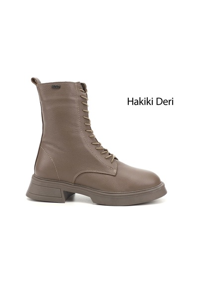 Gönderi(R) Gönderi R Vizon Floter Fermuarlı Kalın Taban Hakiki Deri Postal Bot Vizon