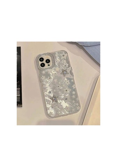 Apple İphone 14 Pro Max Uyumlu Kılıf Zebana Stardom Silikon Kılıf Gri