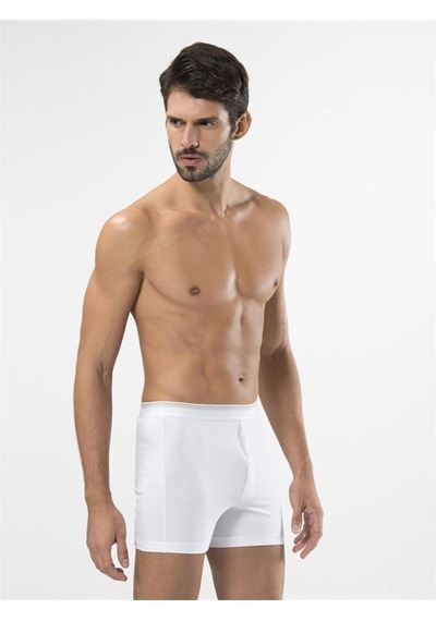 Türen 135 Likralı Düğmeli Boxer Ikili Paket-Beyaz - M Beyaz