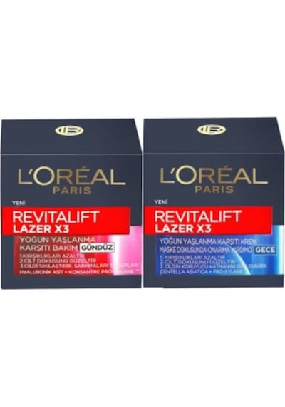 L'Oreal Paris Revitalift Lazer X3 Gündüz Kremi 50 ML + Gece Krem 50 ML