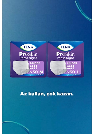 Tena Proskin Gece Emici Külot L 7.5 Damla, 30 Lu 2 Paket 60 Adet