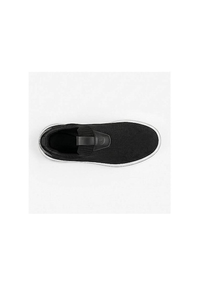 Daytex 1111 Erkek Slip-on - Full Triko Örgü Sportif Kalın Eva Taban Sneaker Siyah - Beyaz