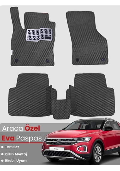 Volkswagen T-roc 2017-2025 Uyumlu Eva Paspas Tam Set Oto Paspas,araca Özel,tam Koruma 742