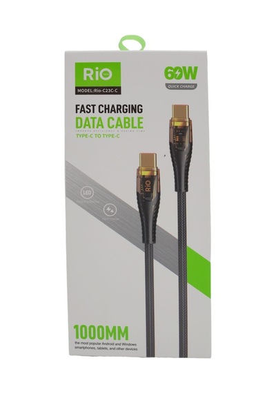 Rio Tech 60w Hızlı Şarj Ve Data Kablosu Type-c To Type-c 1 Metre