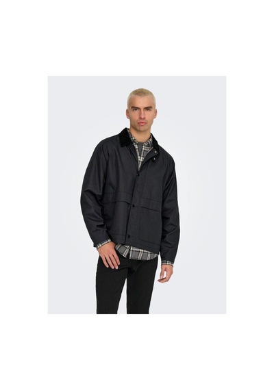 Only & Sons Erkek Yüksek Yaka Dış Mont Düğmeli Ve Fermuarlı, Siyah, %100 Geri Dönüştürülmüş Polyester Only & Sons Erkek Yüksek Yaka Dış Mont Düğmeli Ve Fermuarlı, Siyah, %100 Geri Dönüştürülmüş Polyester