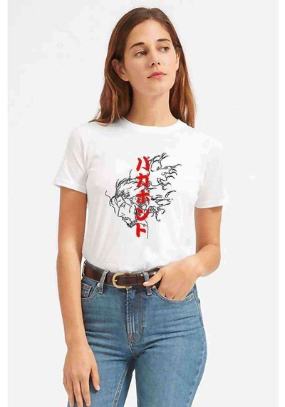 Anime Baskılı Beyaz Kadın Tshirt (534306480)