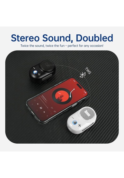 Itour-s Giyilebilir Bluetooth Hoparlör, Ip67 Klip-on, 10h Çalma Süresi, Beyaz