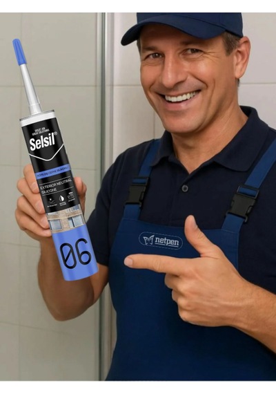 Selsil Nötr Cephe Silikonu 300 Ml Şeffaf 5 Adet , Plastik Tabanca Şeffaf