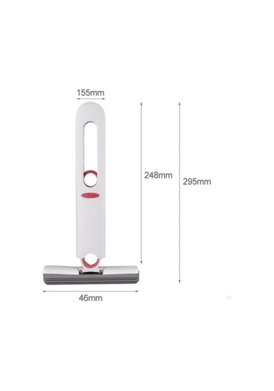 Sıkmalı Mini Mop, Beyaz Ve Kırmızı, Kompakt Temizlik Aparatı, Cam Fayans Tezgah Banyo İçin, Tek Elle Kullanım, Ergonomik Tasarım Çok Renkli
