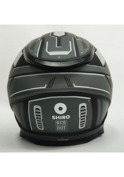 Shiro Shadow Titan Mecha Güneş Vizörlü + İridyum Vizör Kapalı Motosiklet Kaskı Mat Gri