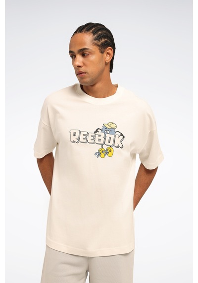 Reebok Funny Tee Ekru Erkek Kısa Kol T-shirt 000000000102055795 Bej