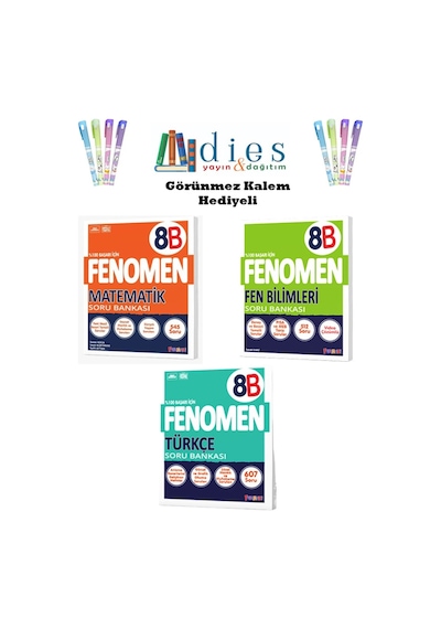 Fenomen 8. Sınıf Matematik-fen Bil.-türkçe Soru Bankaları B Set 3 Kitap