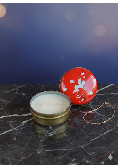 Boho Bloom Gül & Yasemin Kokulu El Yapımı Soya Mumu Happy Blaze Candle Kırmızı