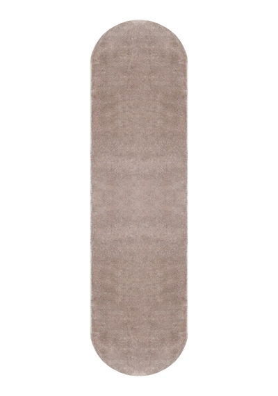 Vl Yuvarlak Comfort Ponpon Saçaklı Peluş Post Halı Kahverengi Halı Kahverengi Overloklu Oval