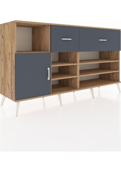Hyperion Konsol 6 Raflı 2 Çekmeceli Tek Kapaklı 176x44x99 Çam-an Çam-antrasit Hyperion Konsol 6 Raflı 2 Çekmeceli Tek Kapaklı 176x44x99 Çam-an Çam-antrasit
