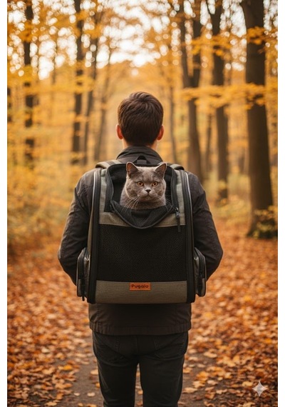 Airmove Premium Kedi Köpek Taşıma Çantası, Silinebilir, Yırtılmaz Fileli, Bükülmez Gövde, Sırt Çantası Tipi Gri