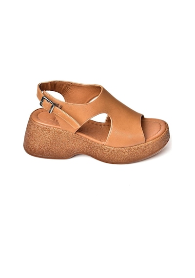 Fox Shoes S996945009 Taba Yüksek Tabanlı Kadın Sandalet Taba