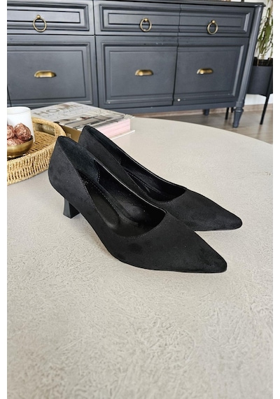 Ops 10 1899 Topukla Kadın Kadeh Topuklu Stiletto Siyah Süet