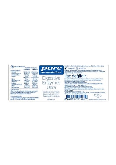 Pure Encapsulations Digestive Enzyme 60 Kapsül