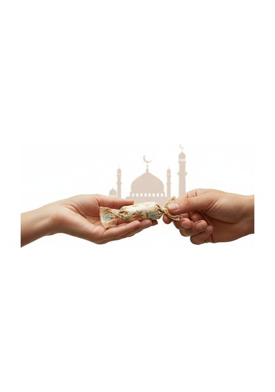 Ramazan Kandil Temalı Pelur Kağıdı, İftar Hediye Paketleme Kağıdı, 18 G/m - 30x45 Cm, 12 Adet, Krem