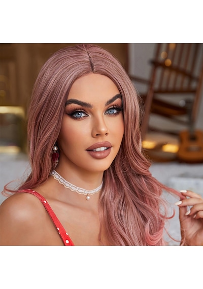 Pembe Siyah Kırçıllı Tül Peruk - Zmff-582420 Renkli