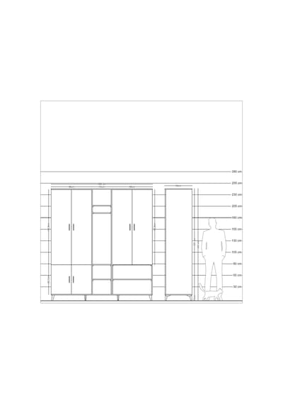 Kronos Dolap 15 Raflı 5 Kapaklı Tek Askılı 220x59x243 Antrasit-çam/antrasit Atlas Çam/antrasıt