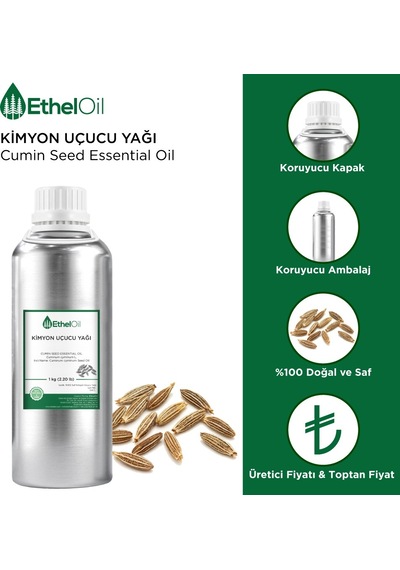 Kimyon Uçucu Yağı Cumin Seed Essential Oil - 1 Kg - Saf Ve Doğal Uçucu Yağ 1 KG