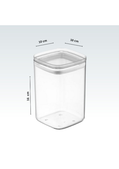 Wniltuglobal 1400 ML Chef Food Box Kare Saklama Kabı Şeffaf